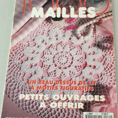 Vintage.magazine 1000 mailles en papier.modèles napperons en dentelles au crochet ,coton blanc