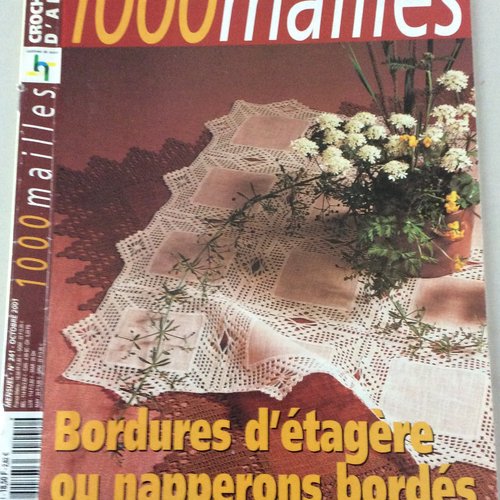 Vintage.magazine 1000 mailles en papier.modèles napperons en dentelles au crochet ,coton blanc