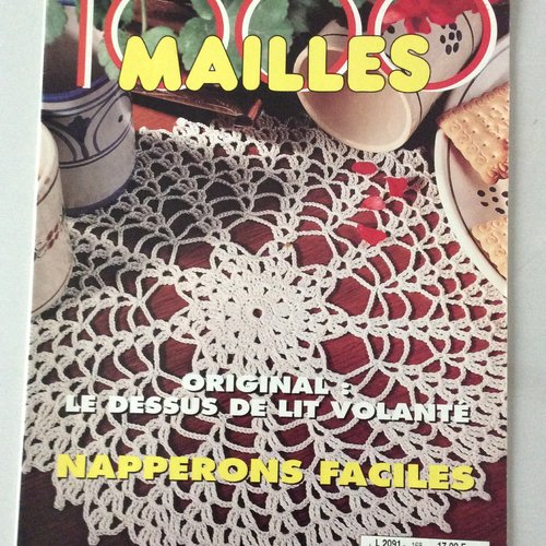Vintage.magazine 1000 mailles en papier.modèles napperons en dentelles au crochet ,coton blanc