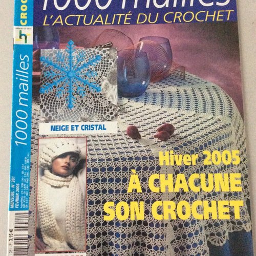 Vintage.magazine 1000 mailles en papier.modèles napperons en dentelles au crochet ,coton blanc