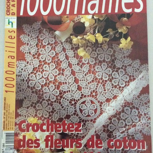 Vintage.magazine 1000 mailles en papier.modèles napperons en dentelles au crochet ,coton blanc
