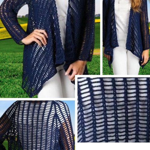 Modèle chic gilet dentelles  ,crochet ,  pour femme .patron tutoriels anglais en format pdf