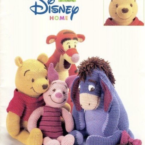 Magazine vintage,4 modèles ,personnages disney au crochet.patterns, tutoriels anglais,pdf anglais