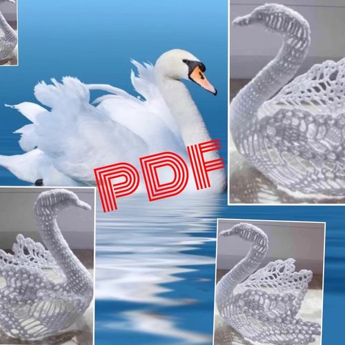 Amigurumi .modèle cygne ,crochet ,coton blanc master class,schémas, diagrammes internationaux avec explication anglaise format pdf