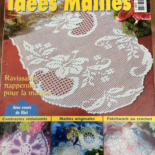 Vintage.magazine idees mailles en papier.modèles napperons en dentelles au crochet ,coton blanc