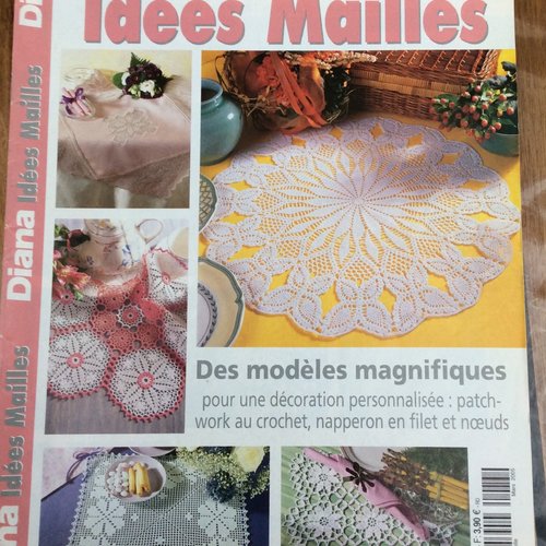 Vintage.magazine idees mailles en papier.modèles napperons en dentelles au crochet ,coton blanc