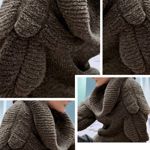 Modèle chic gros pull - blouse en tricot,patron avec tutoriels français en format pdf
