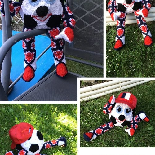 Amigurumi,modèle peluche poupée ballon français champion au crochet (motifs petits fleurs africaines).format pdf