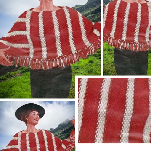 Modèle vintage ,chic cap- pèlerin en tricot,pour femme ,format pdf