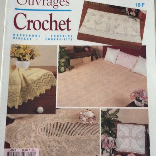 Vintage.magazine ouvrages au crochet , papier.modèles au crochet  ,coton blanc
