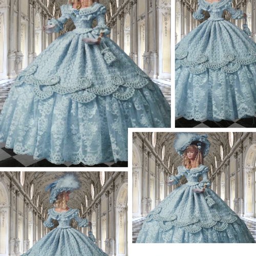 Modèles chic robe et accessoires dentelle chic au crochet pour poupée barbie pattern tutoriels anglaise en format pdf