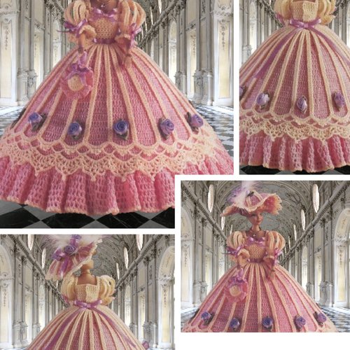Modèles chic robe et accessoires dentelle chic au crochet pour poupée barbie pattern tutoriels anglaise en format pdf