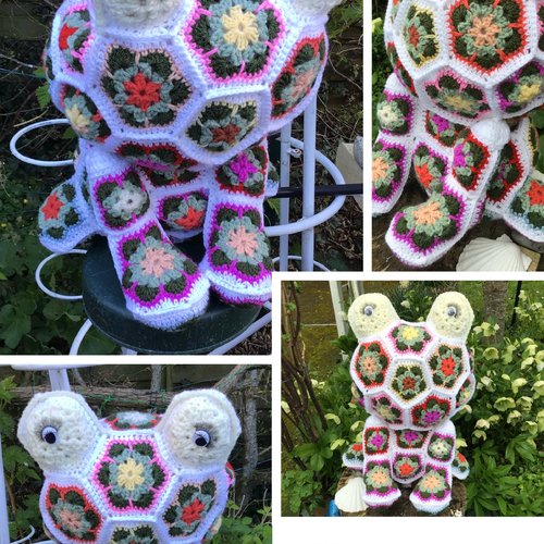 Modèle peluche grenouille au crochet ( style fleur africaine)