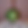 Boule précieuse de noël rosace en coton patch vert dessin or et lamé or 8 cm de diamètre fait main 