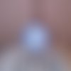 Boule précieuse de noël rosace en coton patch bleu ciel dessin argent et lamé argent 8 cm de diamètre fait main 