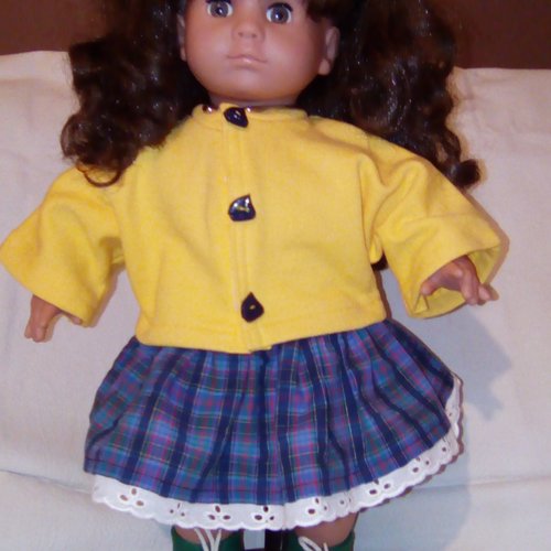 Vêtement de poupée 40 à 45 cm ensemble 2 pièces jupe et veste en coton fait main