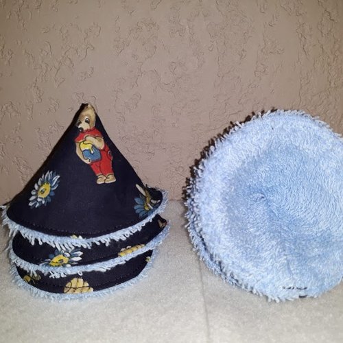 6 protèges pipi pour bébé 1er âge ou chapeaux a pipi coton doublé éponge absorbante oeko-tex fait main