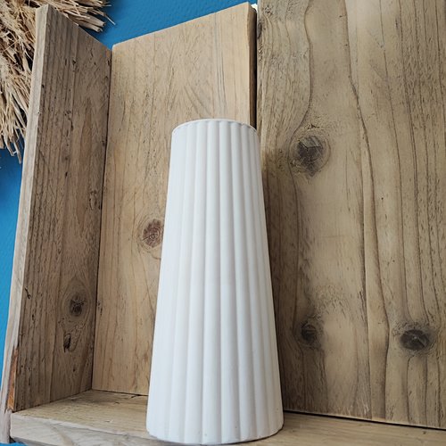 Vase fait main en ciment et acrylique, vase céramique, vase blanc, décoration de l'intérieur