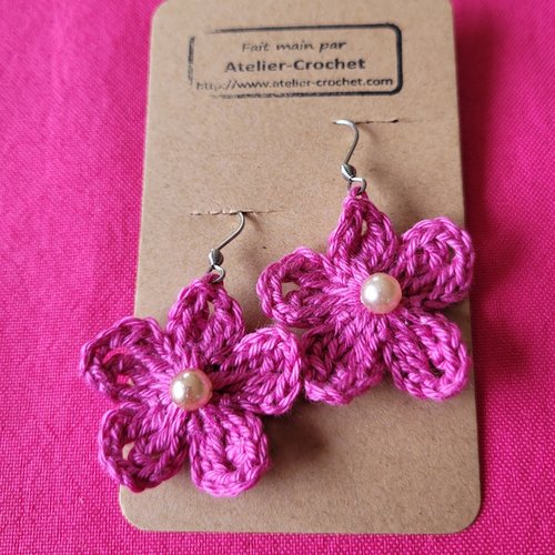 Boucles d'oreilles fuchsia