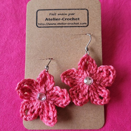 Boucles d'oreilles corail