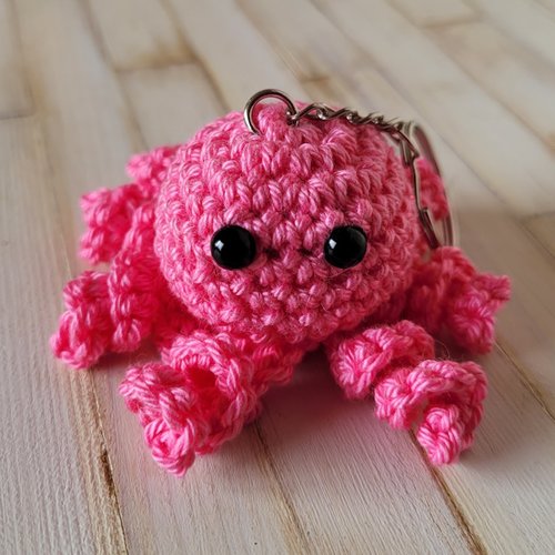 Porte clé pieuvre rose