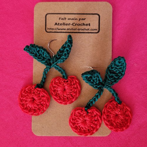 Boucles d'oreilles cerises