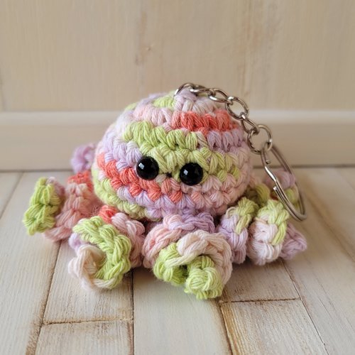 Porte clé pieuvre multicolore