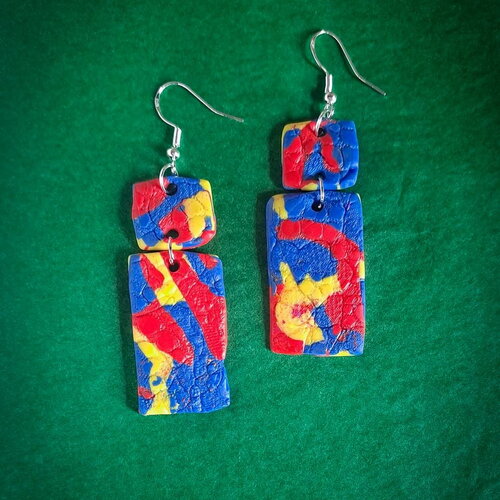 Boucles d’oreilles abstrait géométrique