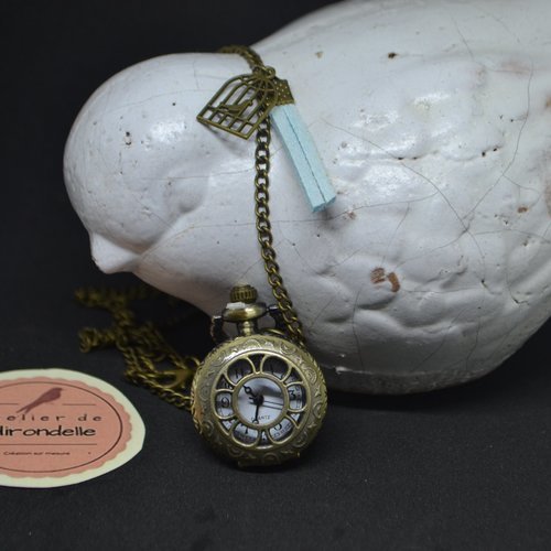 Sautoir bronze avec montre à gousset