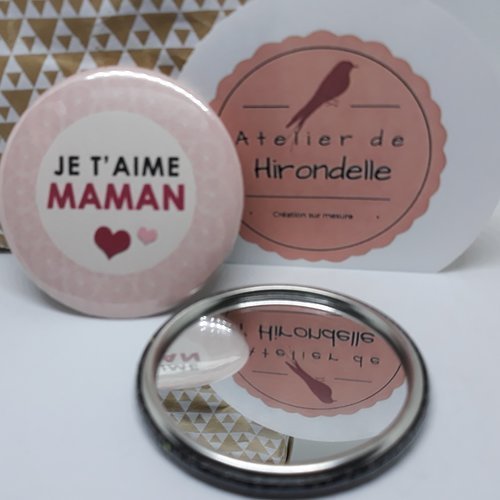 Miroir de poche - je t'aime maman