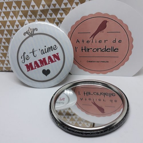 Miroir de poche - je t'aime maman