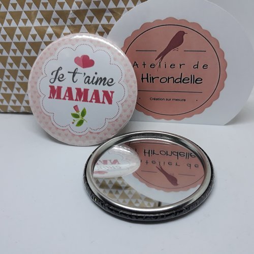 Miroir de poche - je t'aime maman