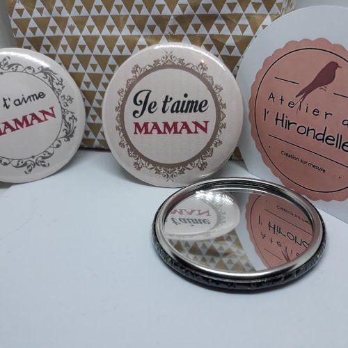 Miroir de poche - je t'aime maman