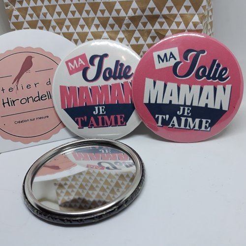 Miroir de poche - ma jolie maman - je t'aime