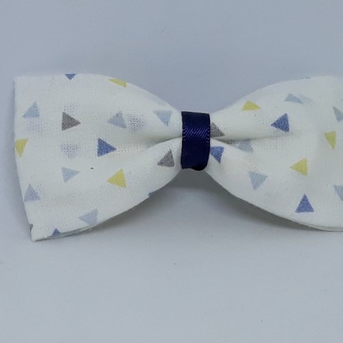 Barrette nœud papillon blanc
