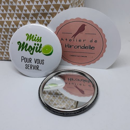 Miroir de poche " miss mojito"