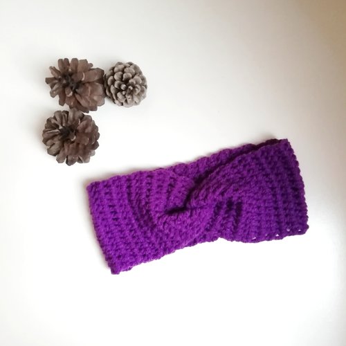 Headband /cache-oreilles violet pour femme
