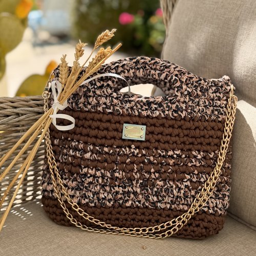 Sac crochet « cappuccino » fait main