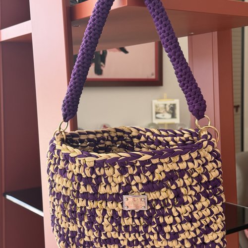 Sac au crochet – velours prune