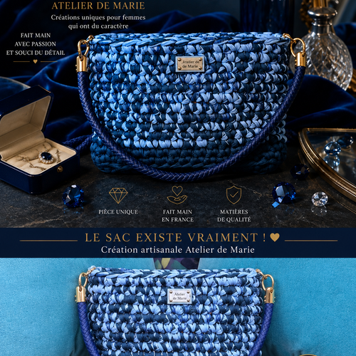 Sac au crochet modèle saphir