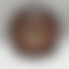 Bouton marron 2 tons, diam.21mm, lot de 4 