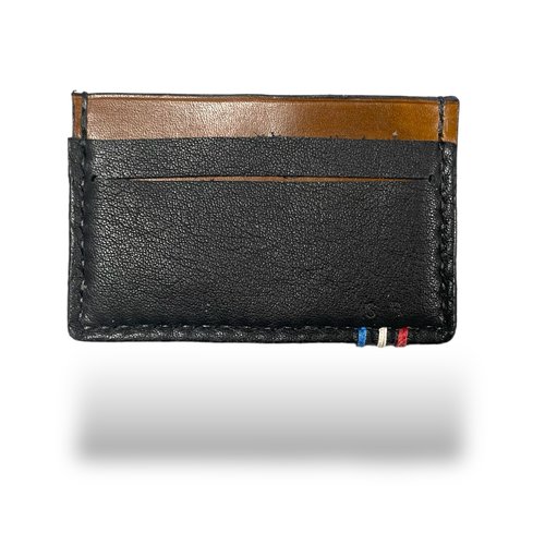 Porte carte “le mini” 100% cuir - noir /marron