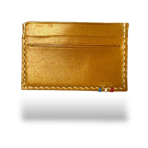 Porte carte “le mini” 100% cuir - or