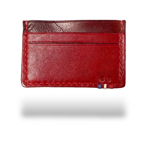 Porte carte “le mini” 100% cuir - rouge/bordeaux