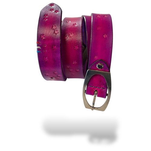 Ceinture cuir %100 rose dégradé violet