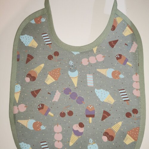 Bavoir bébé vert tissu