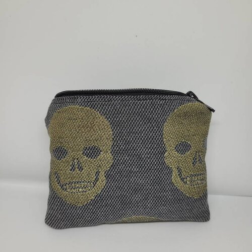 Porte monnaie jacquard tête de mort