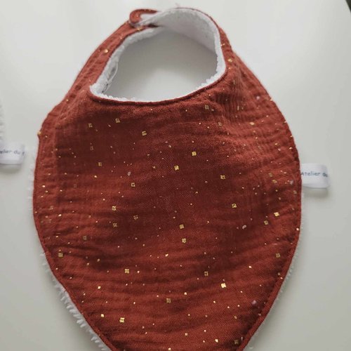 Bavoir bandana rouge orangé