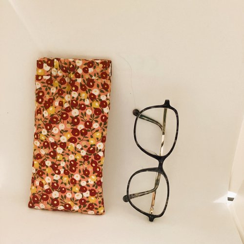Etui à lunette en tissu coton tfleuri
