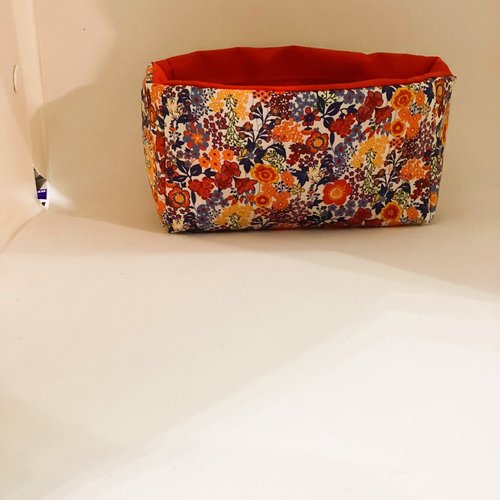 Plateau de rangement en tissu de coton fleuri : solution de rangement chic pour bijoux, clés et objets du quotidien